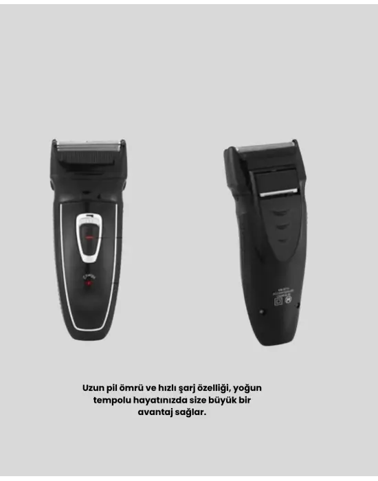 Uzun Pil Ömürlü Şarjlı Tıraş Makinesi – Hızlı Şarj, Ergonomik Tasarım, Çok Yönlü Kullanım