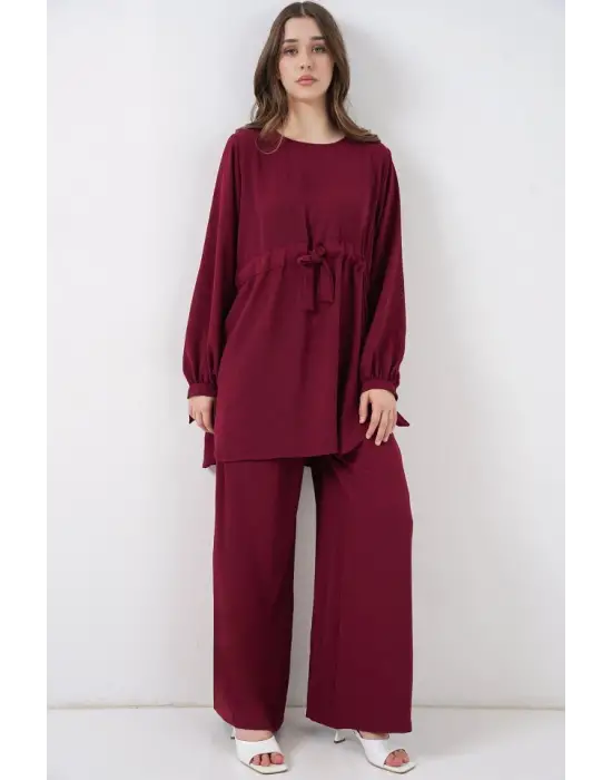 Şık İkili Takım Pantolon - Bordo