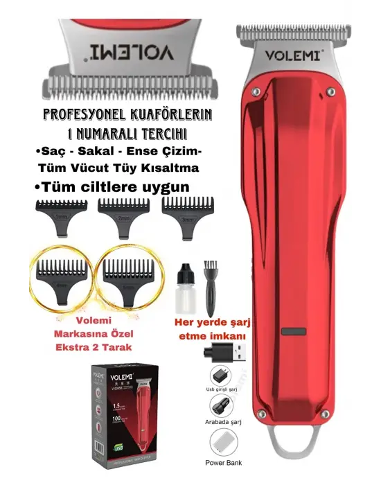 V-0085b Saç Sakal Ense Çizim Lazer Öncesi Kişisel Bakım Unisex Tıraş Makinesi