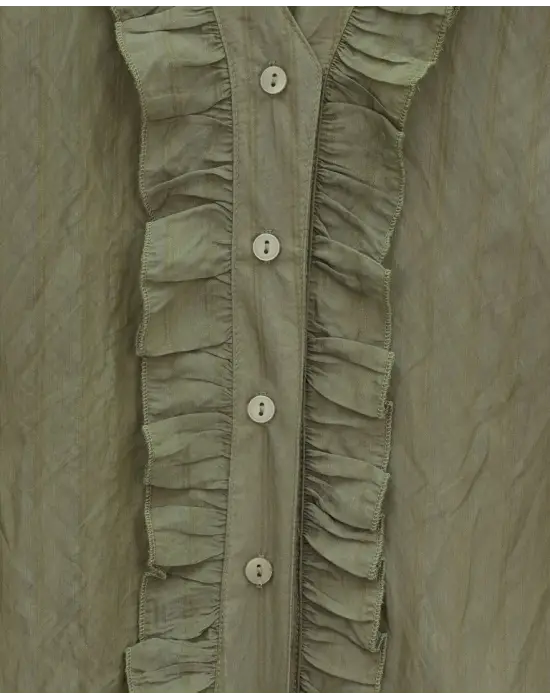 Trend V Yaka Tensel Buket Gömlek