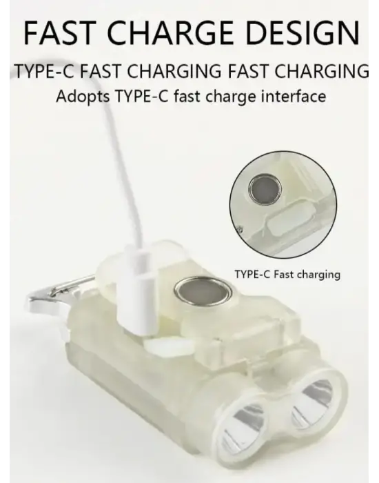 V15 Edc El Feneri 1200lm Anahtarlık Işık Tip-c Şarj Edilebilir Taşınabilir Mini Torch Mıknatıs Klips Ile Kamp Cep Fener