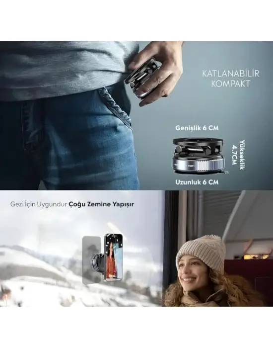 Vakumlu Manyetik Araç İçi Telefon Tutucu