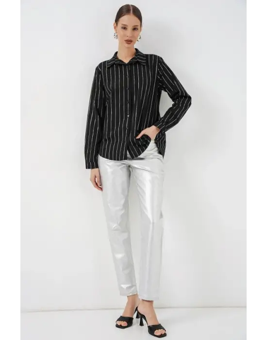 Varak Desenli Gömlek 20253 - A.Siyah