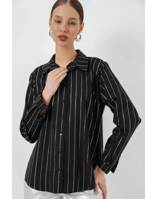 Varak Desenli Gömlek 20253 - A.Siyah