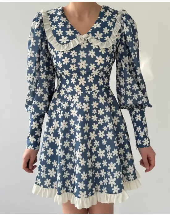 Omarı Bebe Yaka Elbise - Zarif ve Şık Tasarım