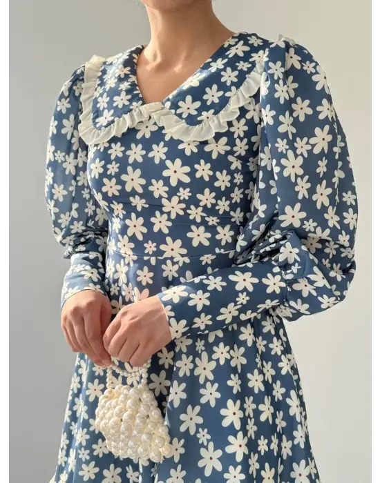 Omarı Bebe Yaka Elbise - Zarif ve Şık Tasarım