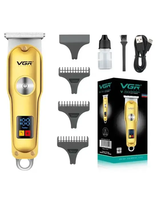 Vgr V-290 Altın T Bıçak Sıfır Kesim Lcd Ekran Şarjlı Tıraş Makinesi