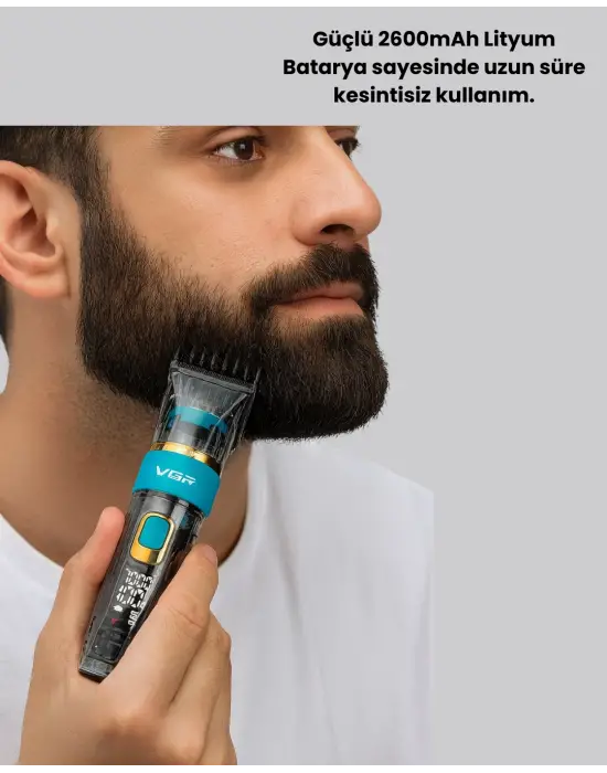 Vgr V-695 Profesyonel Saç Ve Sakal Kesme Makinesi Şarjlı Ve Kablolu Kullanım