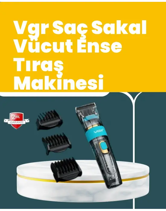 Vgr V-695 Saç Ve Sakal Kesme Makinesi Led Ekranlı 5 Uzunluk Ayarı