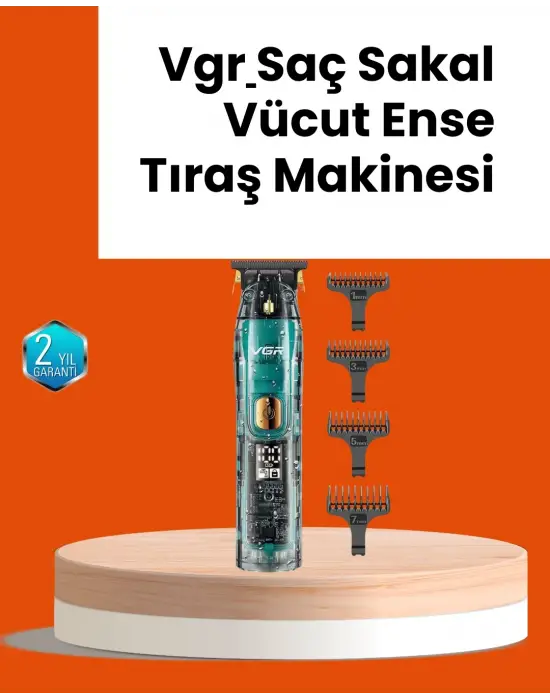 Vgr V-695 Şarjlı Saç Sakal Tıraş Makinesi 2600mah Batarya Ve Kılavuz Taraklı