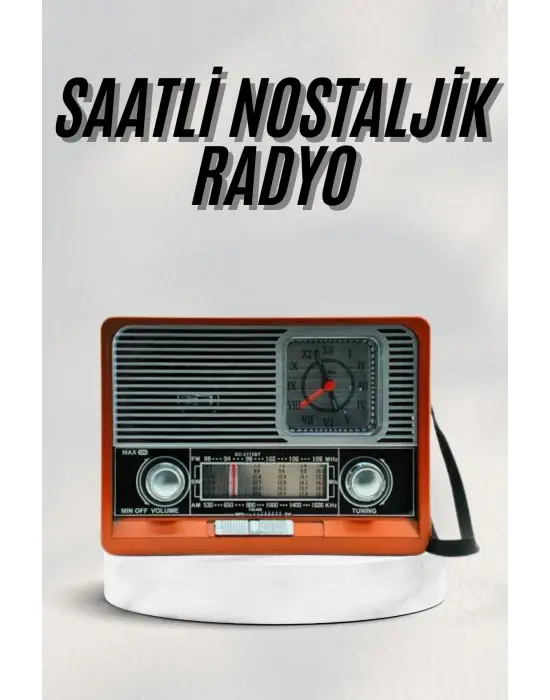 Vintage Nostaljik Radyo Aux Usb Sd Kart Girişli Şarjlı Bluetooth Bağlantılı