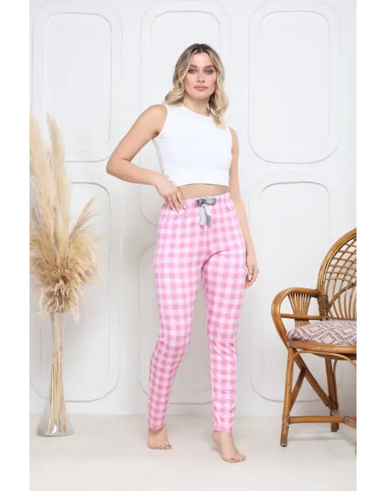 Pembe Baskı Desenli Alt Pijama Kadın Giyim