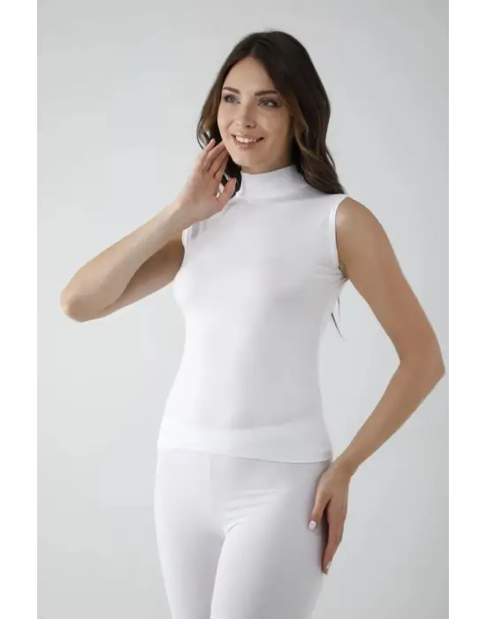 Vivaldi Kadın Beyaz Sıfır Kol Balıkçı Body 350