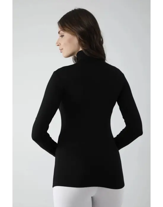 Omarı Siyah Uzun Kol Balıkçı Body - Şık ve Rahat Kadın Kıyafetleri