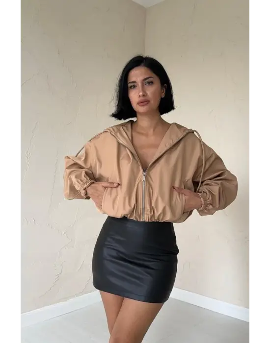 Omarı Şık Vizon Bomber Ceket