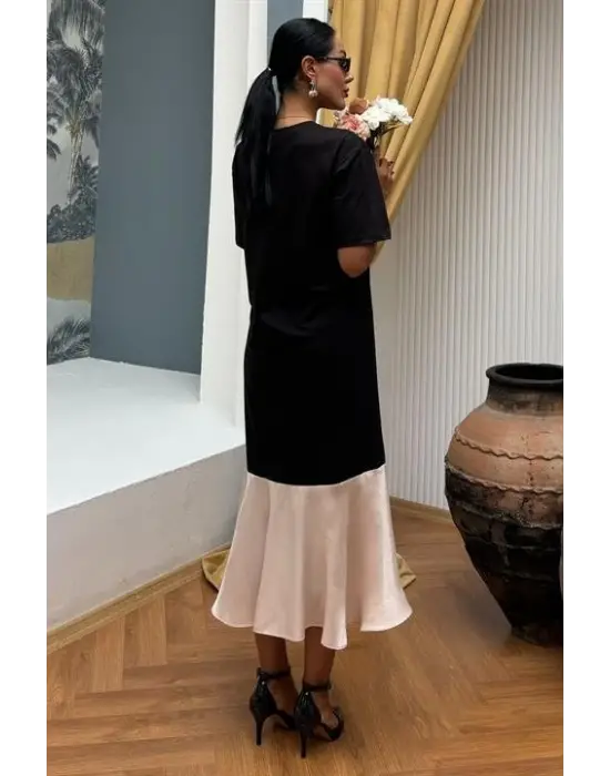 Omarı Zarif Volan Detaylı Elbise