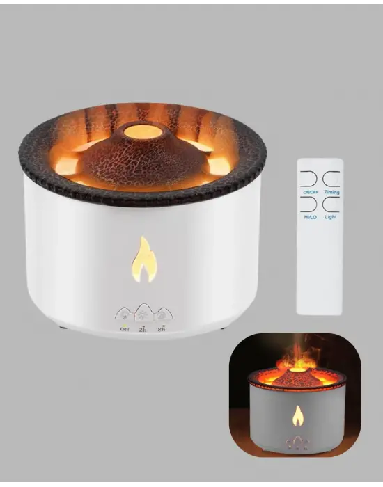 Volkan Efektli Aroma Difüzörü – Sessiz Çalışma, Otomatik Kapanma Ve Led Işık