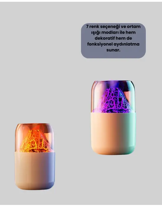 Volkanik Tasarımlı Led Işıklı Ultrasonik Nemlendirici