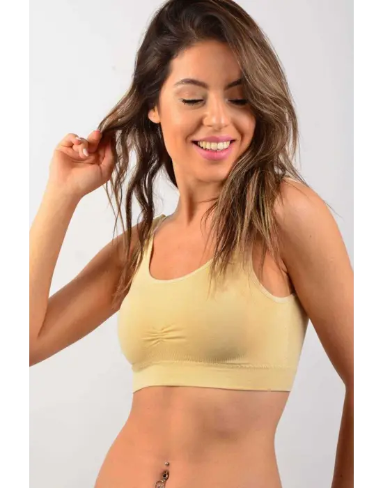 Omarı Sünger Destekli Ten Büstiyer Kadın İçin