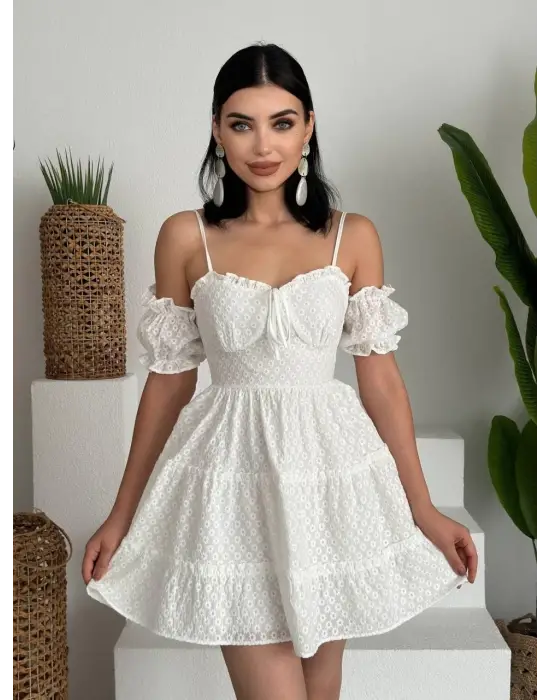 Omarı Siyah Mini Elbise Kolsuz Vücut Hatlarına Oturan