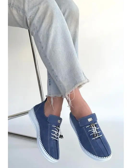 Warte Mavi Süet Bağcıklı Spor Ayakkabı