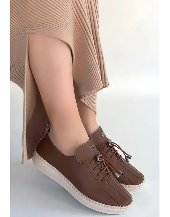 Warte Taba Cilt Bağcıklı Spor Ayakkabı