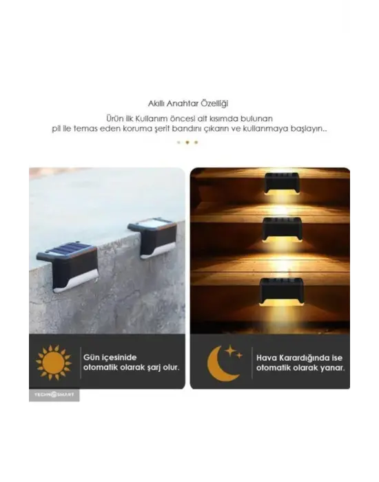Waterproof Solar Merdiven Lambası 4 Adet