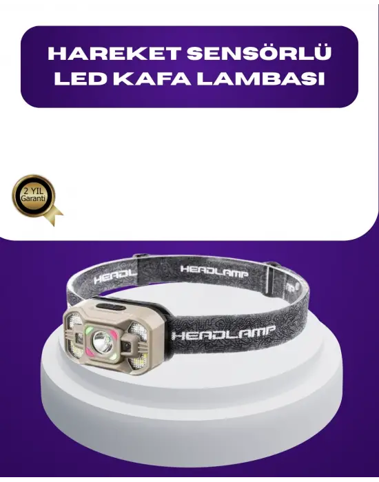Wave Sensörlü Led Kafa Lambası Şarjlı Ayarlanabilir Işık