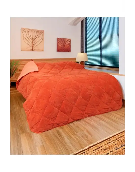 WELSOFT YORGAN ÇİFT KİŞİLİK YORGAN 200*220 ÇİFT TARAFLI-Turuncu