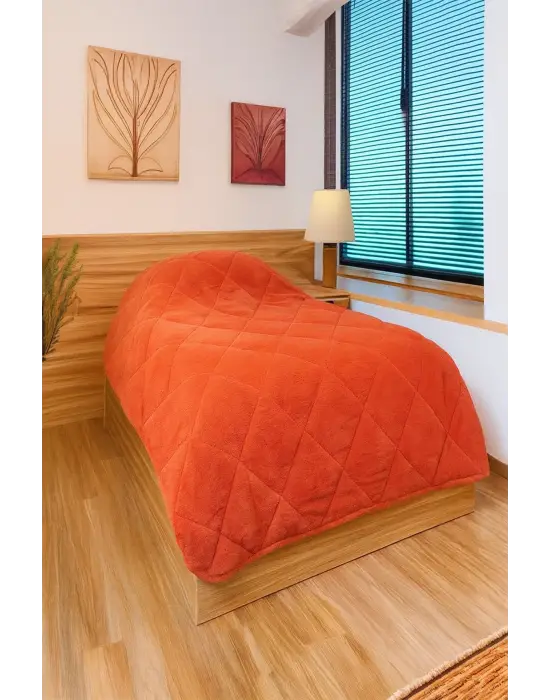 WELSOFT YORGAN TEK KİŞİLİK 155*220 YORGAN-Turuncu