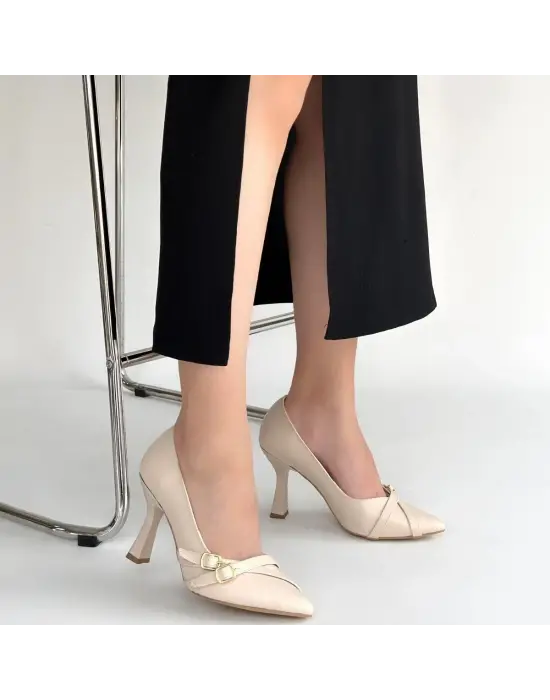 Wenda Bej Cilt Topuklu Ayakkabı