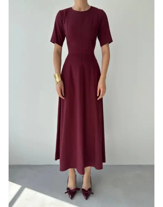 Wera Pliseli Midi Elbise