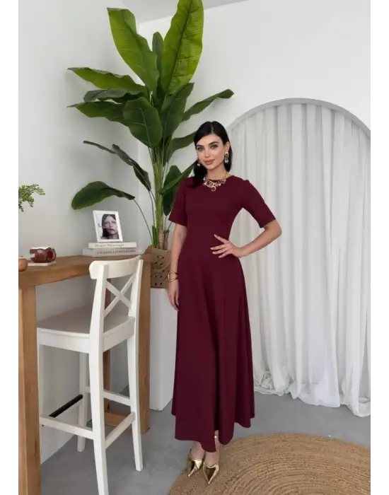 Wera Pliseli Midi Elbise