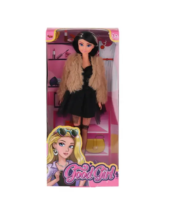 WG-115519-20 Kürk Ceketli Elbiseli Bebek 29 cm  -Vardem Oyuncak