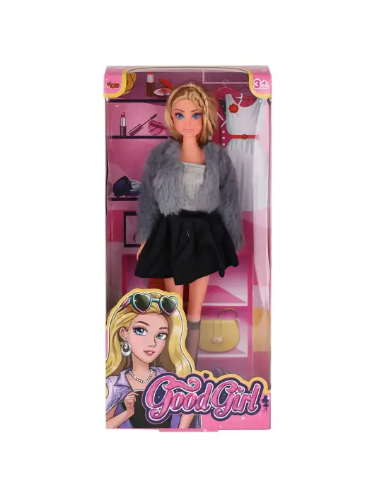 WG-115519-20 Kürk Ceketli Elbiseli Bebek 29 cm  -Vardem Oyuncak