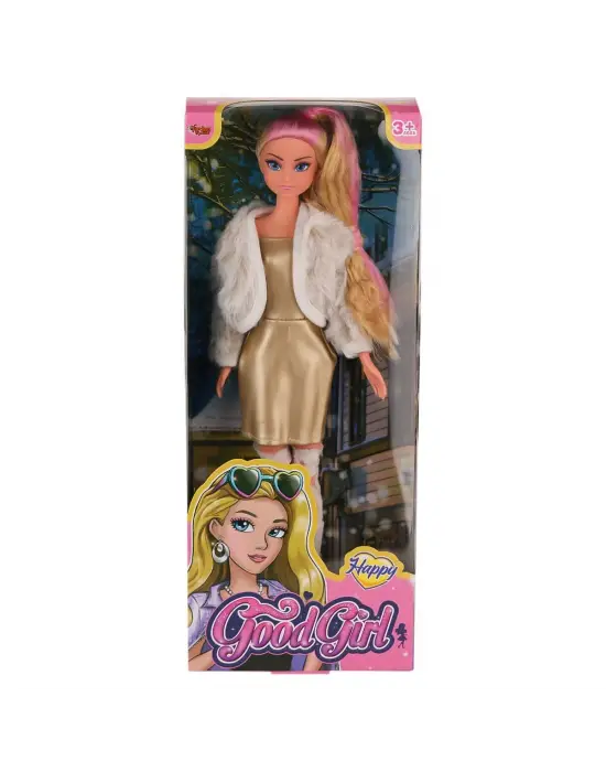 WG-115521  Ceketli Çizmeli Renkli Saçlı Bebek 29 cm -Vardem Oyuncak