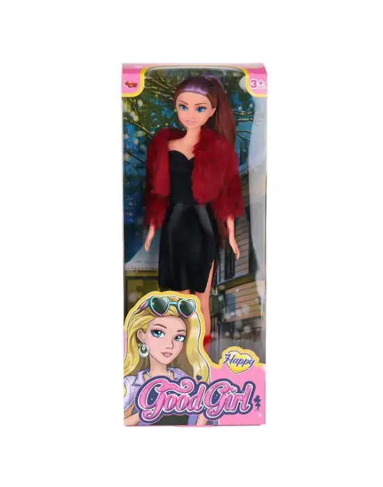 Omarı Renkli Saçlı Bebek Ceketli Çizmeli 29 cm Oyuncak