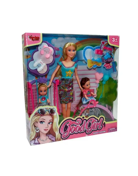 Omarı 29 cm Boyunda 2 Çocuklu Parkta Bebek Oyuncak