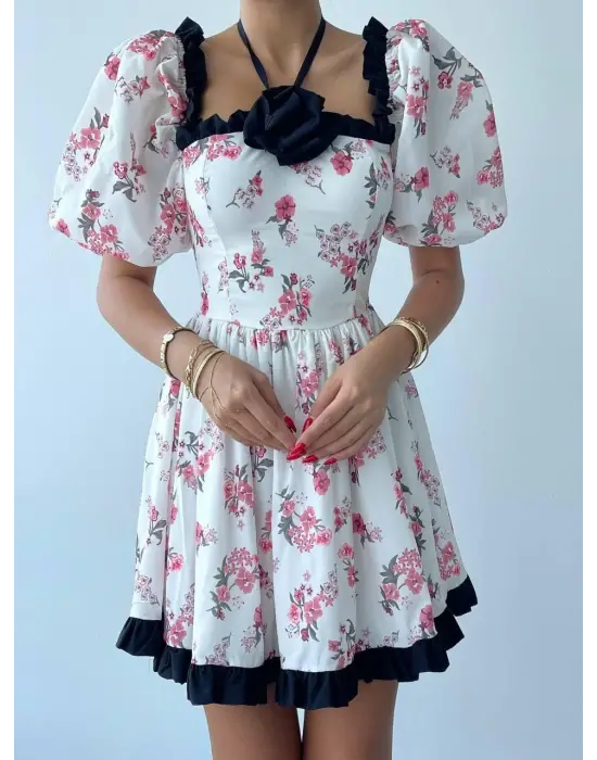 Wismar Gül Detay Elbise