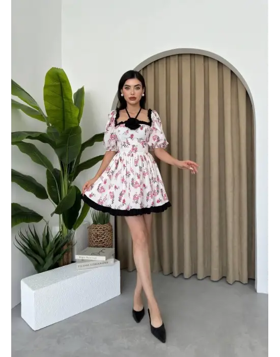 Wismar Gül Detay Elbise