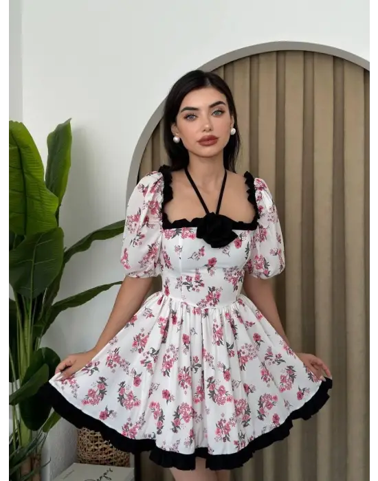 Wismar Gül Detay Elbise