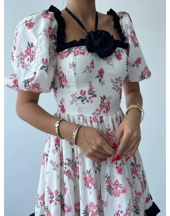 Wismar Gül Detay Elbise