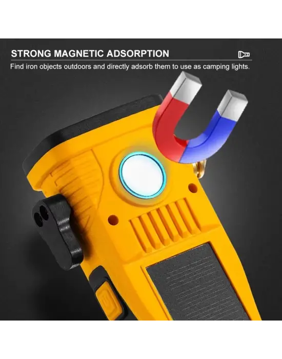 Wison Ws-1414 Cam Kıracaklı Dijital Göstergeli Mıknatıslı Şarjlı Acil Durum Tamirci Feneri