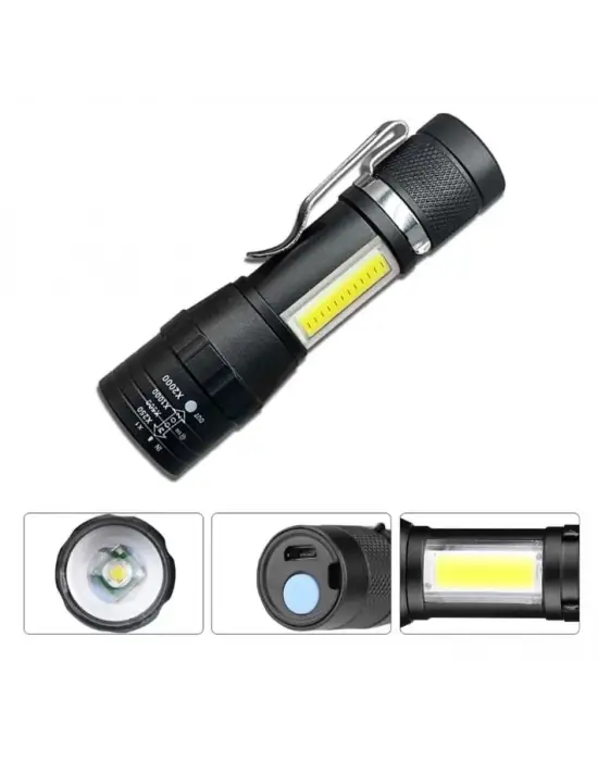 Wuben Wb-017 Zoomlu Şarjlı Cob Led Güçlü El Feneri