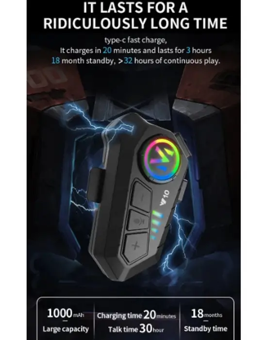 Y10 Kask Kulaklık Bluetooth Motosiklet Kulaklık 5,3 Bluetooth Intercom Motorsiklet Kulaklık