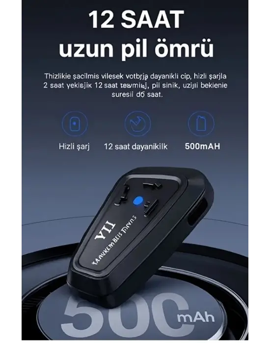 Y11 Bluetooth Kulaklık Mikrofonlu Motosiklet Kulaklığı İntercom Bt 5.3