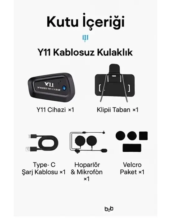 Y11 Bluetooth Kulaklık Mikrofonlu Motosiklet Kulaklığı İntercom Bt 5.3
