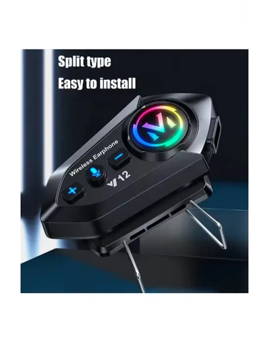 Y12  Motor Kask Kulaklık Rgb Modlu Radyolu Motosiklet Kulaklık 5.3 Bluetooth Intercom