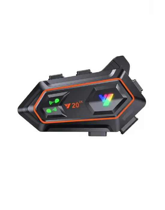 Y20 2x 1000m Telsiz Mesafeli 2 Kişi Bağlantılı Bluetooth Kask Kulaklık Fenerli İntercom
