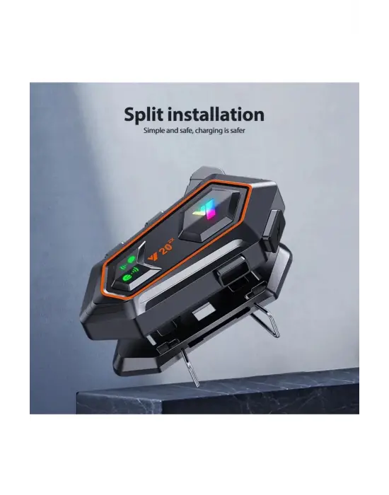 Y20 2x 1000m Telsiz Mesafeli 2 Kişi Bağlantılı Bluetooth Kask Kulaklık Fenerli İntercom